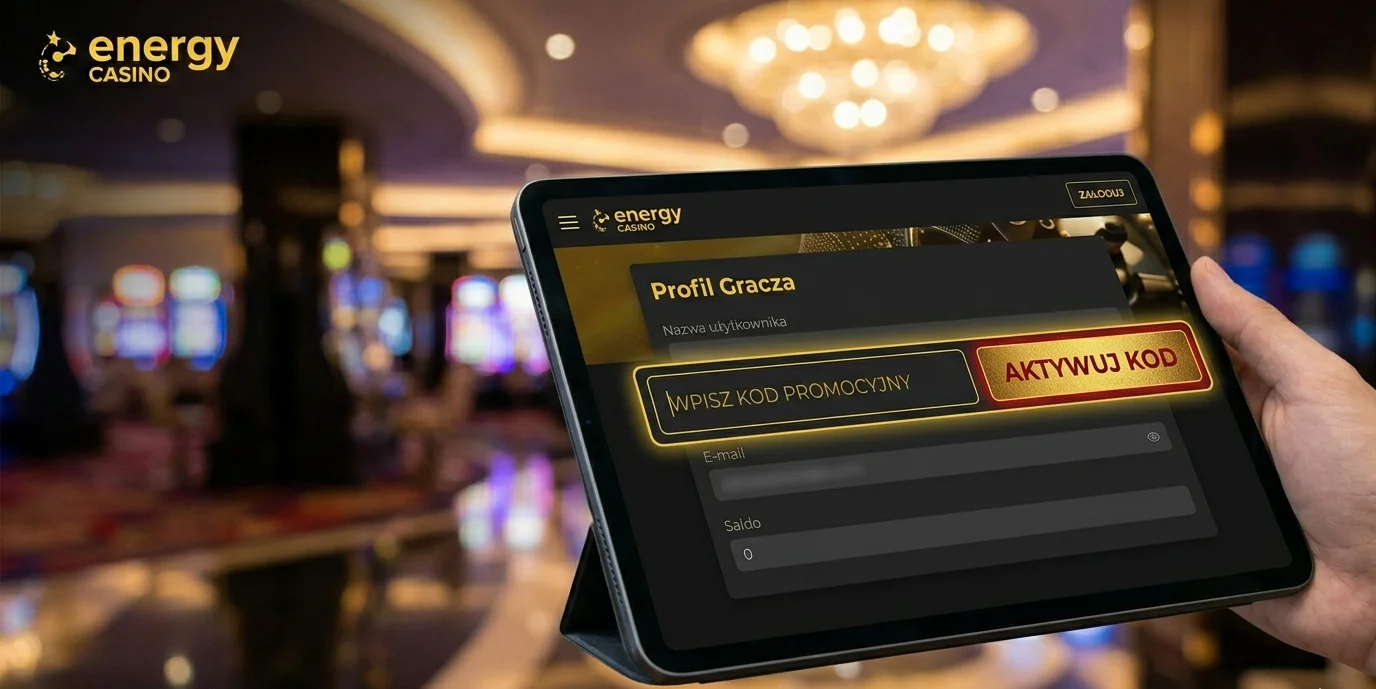 Ekran aktywacji kodu promocyjnego w panelu gracza Energy Casino